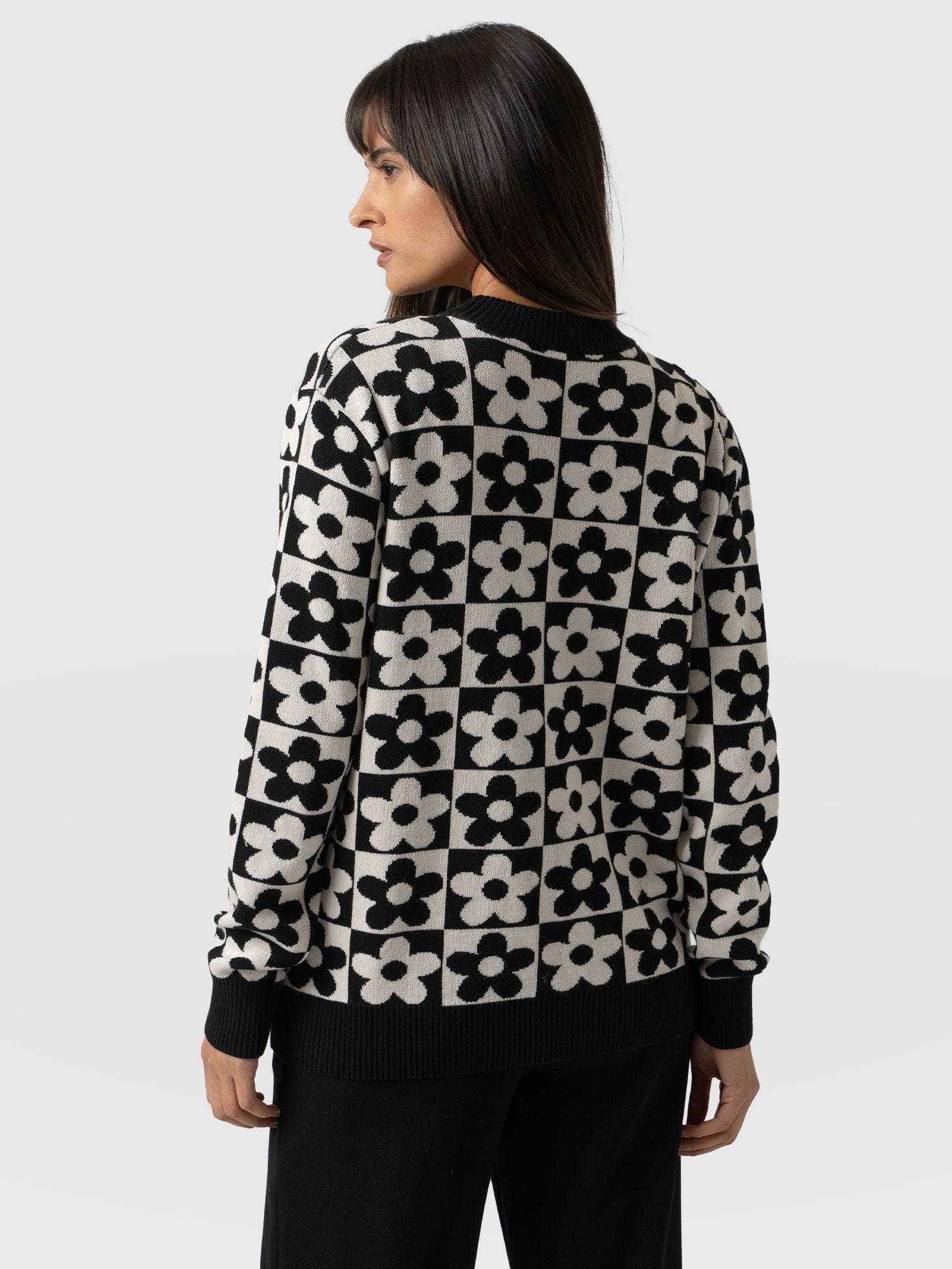 Eden Cardigan - Monochrome Flower